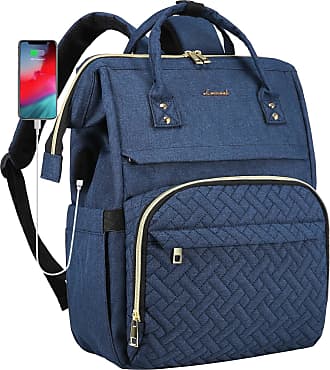 Louis Will Fashion Woman Stripe Canvas Backpack Rucksack Laptop