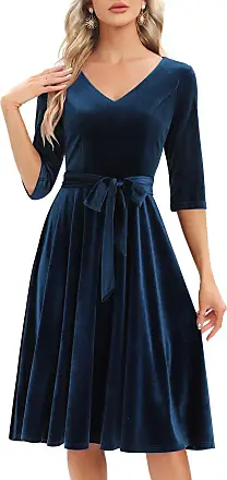 Women Lace V Neck Plus Size Cocktail Dress Navy Blue Wedding Guest Semi-Formal  Evening Party Casual Knee Length Dresses 