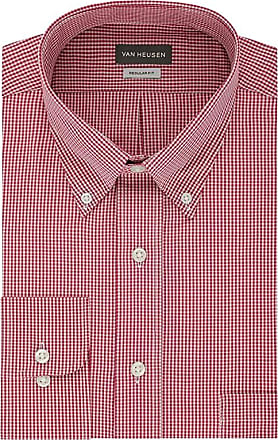 Kleding Herenkleding Overhemden & T-shirts Overhemden Vintage Express Design Studio Button Down Dress Shirt XL 17-17 1/2 Moder Fit Stretch Red   E1 