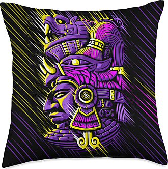 Maya Psychedelic Native Aztec Throw Pillow, 18x18, Multicolor