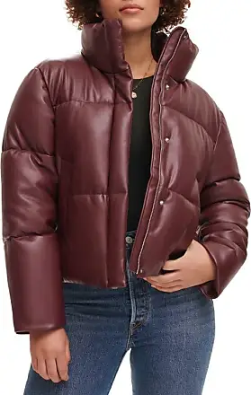 Levi's Women's Faux Leather Lightweight Dad Bomber Jacket, Chocolate Brown,  X-Small at  Women's Coats Shop