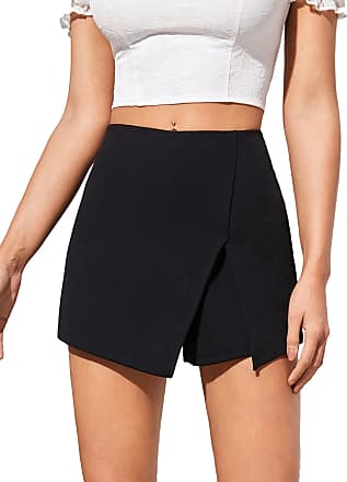 Floerns Women's Plus Size Asymmetrical Skorts High Waisted Skirts Shorts 