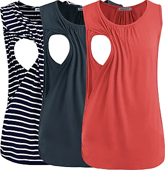 Smallshow Women's Maternity Nursing Tank Top Ruched Breastfeeding Clothes  3-Pack
