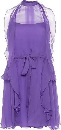 Alberta Ferretti check-pattern silk midi dress - Purple