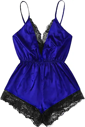 MRULIC lingerie for women Lace New Fashion Dot Mesh Underwear Lingerie Big  Bow Lingerie Brief Navy Blue + XL 