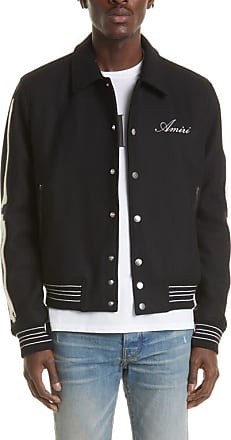 Buy Calvin Klein Men Black Long Sleeve Mix Media Varsity Leather Jacket -  NNNOW.com