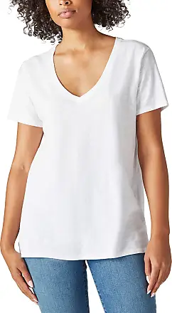 Lucky Brand womens Short Sleeve Notch Neck Rib Tee Shirt, Bright White, X- Small US at  Women's Clothing store