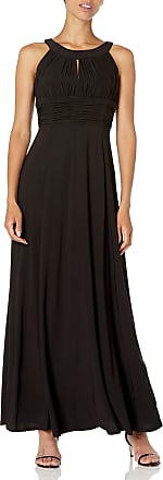 S.L. Fashions Womens Sleeveless Solid Color Maxi Dress, Black, 4