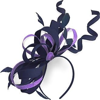 Cadbury Purple Rose Flower Feather Fascinator Headband Races Hair Wedding 6769 