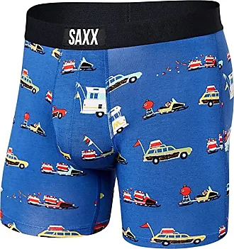 Saxx Underwear Men's Boxer Briefs - Chambray Americana, Medium