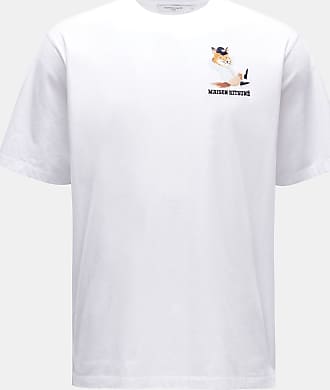 Herren Bekleidung T-Shirts Langarm T-Shirts Maison Kitsuné T-Shirt mit Logo-Print in Weiß für Herren 