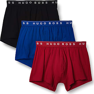 3 Pack Hugo Boss Men Trunks Grey Blue Red Cotton Underwear Boxer Shorts Brief Sz 