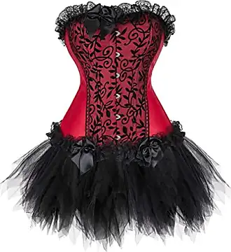 Grebrafan Corset galbant à lacets en satin pour femme : : Mode