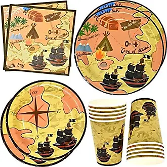 Camping Adventure Party Supplies Tableware Set 24 9 Paper Plates 24 7  Plate 24 9 Oz Cup 50 Lunch Napkin for Camp Out Campfire Forest Nature  Hiking