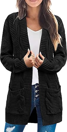 Fuinloth Women's Cardigan Sweater Oversized Chunky Knit Button Closure with Pockets 