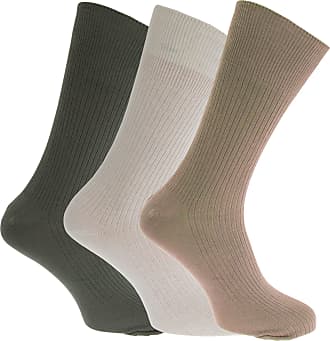 3 Mens Ribbed "BIG FOOT" Lambswool Blend Soft Top Elastic Socks UK 11-14 