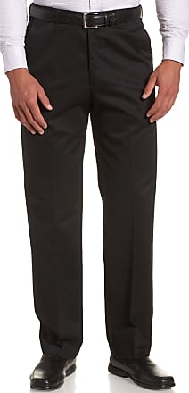 Haggar Mens Work to Weekend No Iron Flat Front Pant Reg. and Big & Tall Sizes, Black, 44W x 32L