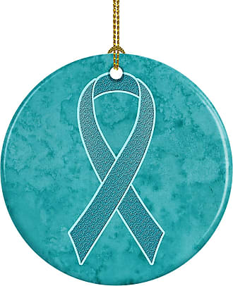 Ovarian Cancer Awareness Ribbon Christmas Ornament Snowman Snowflake Bulb 