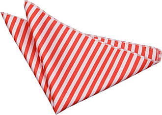 DQT Woven Thin Stripe Navy Blue & Red Formal Handkerchief Hanky Pocket Square 