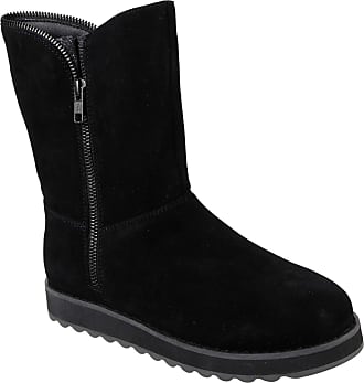 skechers dark grey suede calf length boots