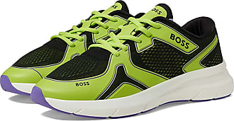 Hugo Boss Green Runcool Camo Trainer With Suede and Mesh Detail Black