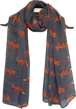 MA-on Women scarves fox print large lightweight scarf shawl wrap 