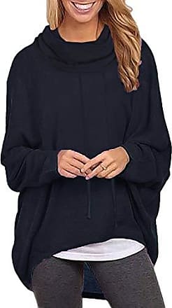 ZANZEA Pull Femme Hiver Grande Taille Tee Shirt Manches Longues Col Rond Pullover Oversize Manches Chauve-Souris Casual Tunique