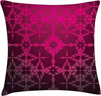  Ambesonne Purple and White Throw Pillow Cushion Case Pack of 4,  Home Phrase and Word Lettering with Rhombus Check and Abstract Waves Print,  Modern Accent Double-Sided Digital Printing, 16, Violet 