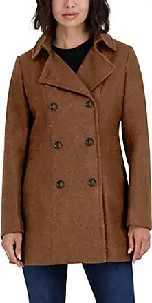  Women's Coat Jacket Double Breasted Overcoat Pea Coat Outerwear  for Ladies (7X, Brown) : Clothing, Shoes & Jewelry