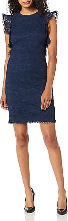 Regular and Petite Vince Camuto Womens Lace Ruffle Sleeve Bodycon Dress 