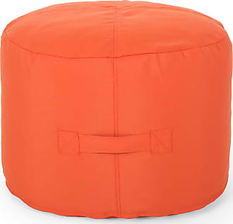 Christopher Knight Home Tammy Indoor Water Resistant 2 Ottoman Pouf, Coral
