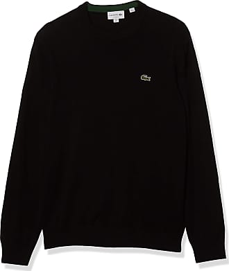 Lacoste $195 Men's Crewneck Mouline Navy/Black 100% Merino Wool Sweater 3XL EU 8 