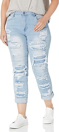 COVER GIRL Women's High Waisted Cute Ripped Patched Repair Blue Skinny Juniors 
