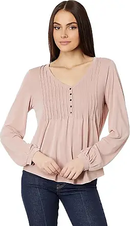 Lucky Brand Embroidered Square Neck Blouse In Burnished Lilac