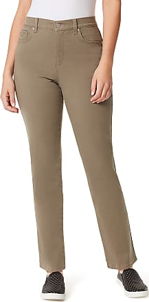 Gloria Vanderbilt Womens Rear Elastic High Waist Pleated Chino Pants 