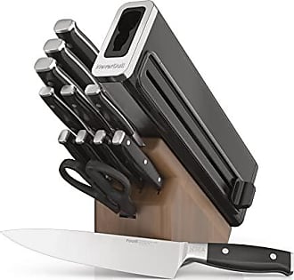 KitchenAid Classic Japanese Steel 12-Piece Knife Block Set with Built-in  Knife Sharpener, Black 