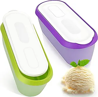 Ice Cream Tub Reusable Container with Non-Slip Base, Stackable on