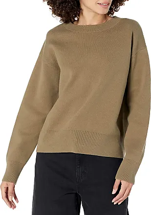  The Drop Women's Amber Fitted Ribbed Crew Neck Sweater, Capers,  XXS : Clothing, Shoes & Jewelry