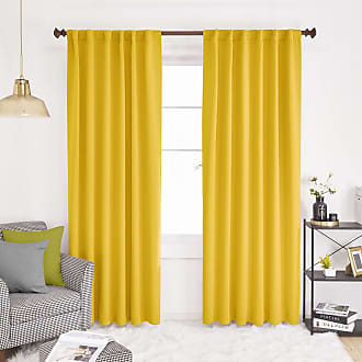 Noise Reducing Curtains Deconovo Thermal Blackout Eyelet Curtains Width x Length 52 x 63 Inch Gold Star foil Printed Curtains forLiving Room 2 Panels Beige 