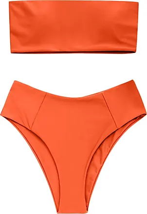 Womens Bathing Suits Plain Textured Bikini Swimsuit (Color : Coral Orange,  Size : Medium) : : Clothing, Shoes & Accessories