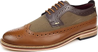 Frank James Zeno Brogues Lace Up Formal Mens Leather Shoes Tan Brown Sizes 