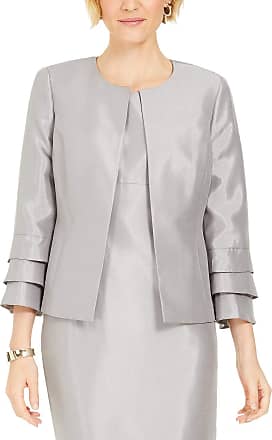 Kasper Womens Stretch Crepe Fly Away JKT with Embellished Collar Detail