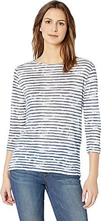 Majestic Filatures Womens Linen Stretch Long Sleeve Button-Back Boat Neck