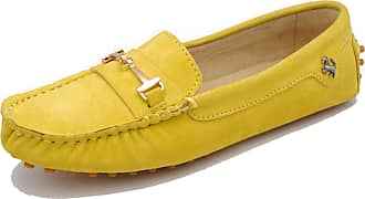 yellow suede loafers womens