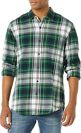 MEALLING Mens Regular Fit Long Sleeve Button Down Plaid Flannel Shirt Stretch Fabric Plaid Shirts