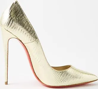 Christian Louboutin So Kate 100 Crinkled Metallic-leather Pumps