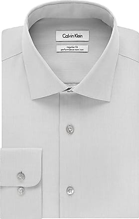 Calvin Klein Mens Dress Shirt Regular Fit Non Iron Herringbone