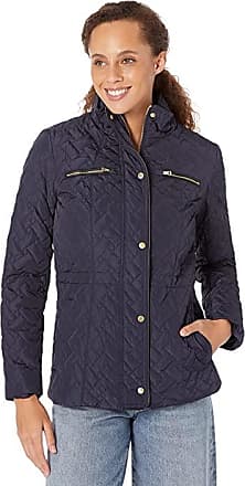 Cole Haan Womens Down Quilted Puffer Coat Navy S