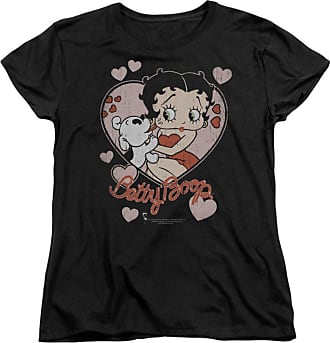 Betty Boop Women's Baseball Jersey - Vintage Novelty Button Down Uniform Top - Retro Jersey T-Shirt for Women (S-XL)