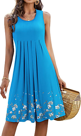 KILIG Women Sundress Halter Neck Beach Casual Summer Dresses Sleeveless with  Pockets(A18-Floral,Small) at  Women's Clothing store